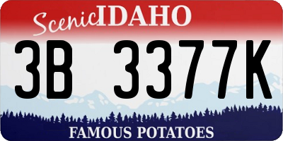 ID license plate 3B3377K