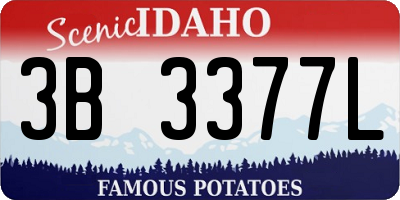 ID license plate 3B3377L
