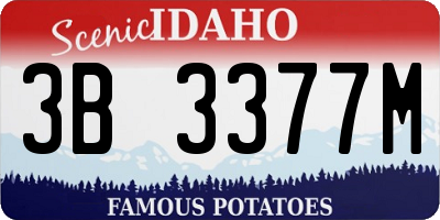 ID license plate 3B3377M