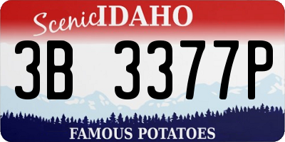 ID license plate 3B3377P