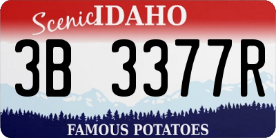 ID license plate 3B3377R