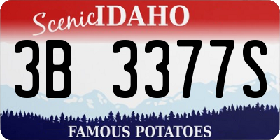 ID license plate 3B3377S