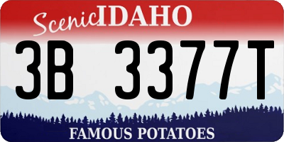 ID license plate 3B3377T