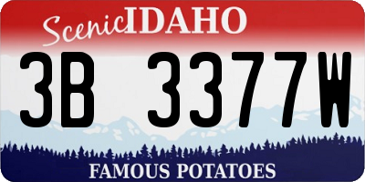 ID license plate 3B3377W