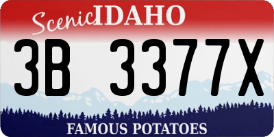 ID license plate 3B3377X
