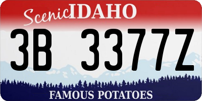 ID license plate 3B3377Z