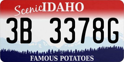 ID license plate 3B3378G