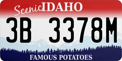 ID license plate 3B3378M