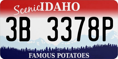 ID license plate 3B3378P