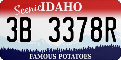 ID license plate 3B3378R