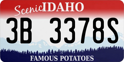 ID license plate 3B3378S