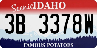 ID license plate 3B3378W
