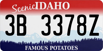 ID license plate 3B3378Z