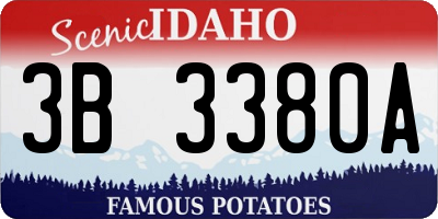 ID license plate 3B3380A
