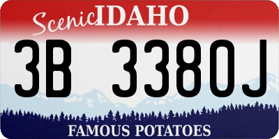 ID license plate 3B3380J