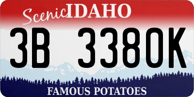 ID license plate 3B3380K