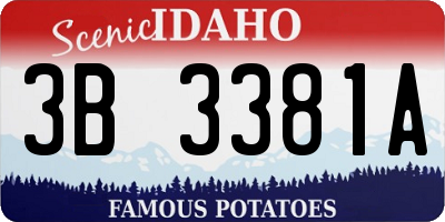 ID license plate 3B3381A
