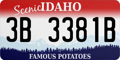 ID license plate 3B3381B