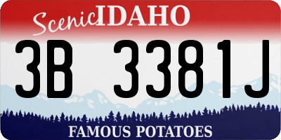 ID license plate 3B3381J