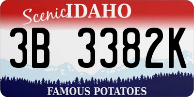 ID license plate 3B3382K