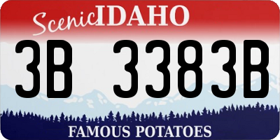 ID license plate 3B3383B