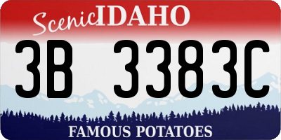ID license plate 3B3383C