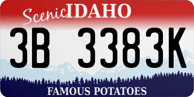 ID license plate 3B3383K