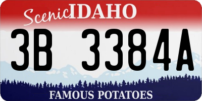 ID license plate 3B3384A