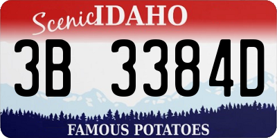 ID license plate 3B3384D