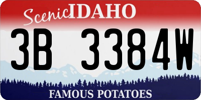 ID license plate 3B3384W