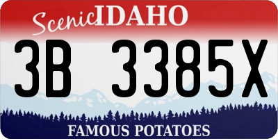 ID license plate 3B3385X