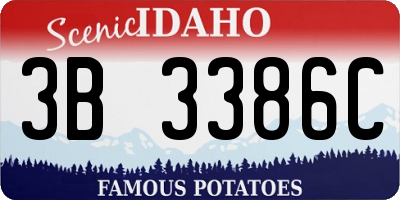 ID license plate 3B3386C