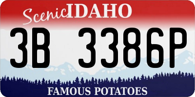 ID license plate 3B3386P