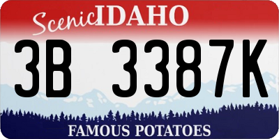 ID license plate 3B3387K