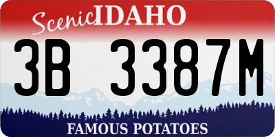 ID license plate 3B3387M