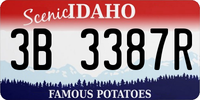ID license plate 3B3387R