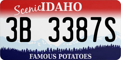 ID license plate 3B3387S