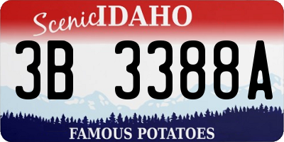 ID license plate 3B3388A