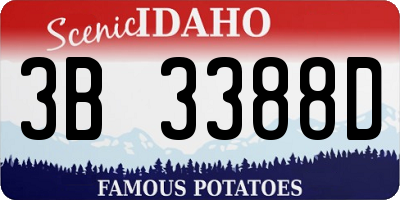 ID license plate 3B3388D