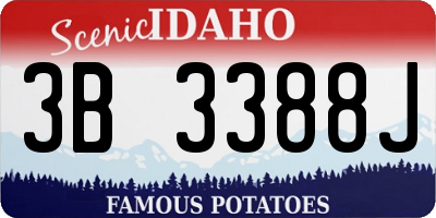 ID license plate 3B3388J