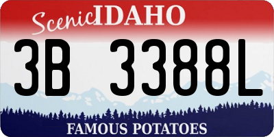 ID license plate 3B3388L