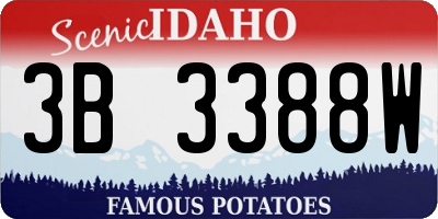 ID license plate 3B3388W