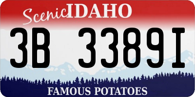 ID license plate 3B3389I