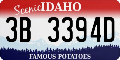 ID license plate 3B3394D