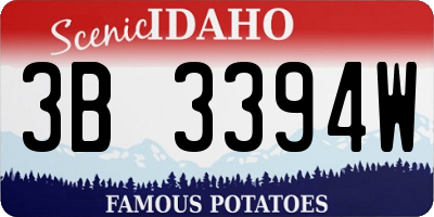 ID license plate 3B3394W