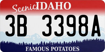 ID license plate 3B3398A