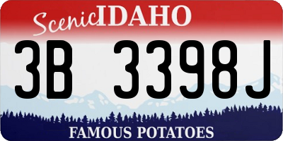 ID license plate 3B3398J