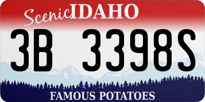 ID license plate 3B3398S