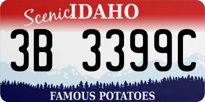 ID license plate 3B3399C