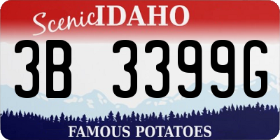 ID license plate 3B3399G